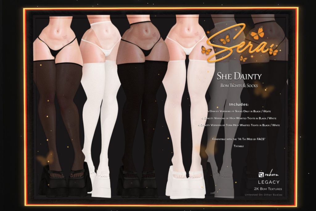 She Dainty Tights &amp; Socks - BOM for Legacy/Reborn, L$349