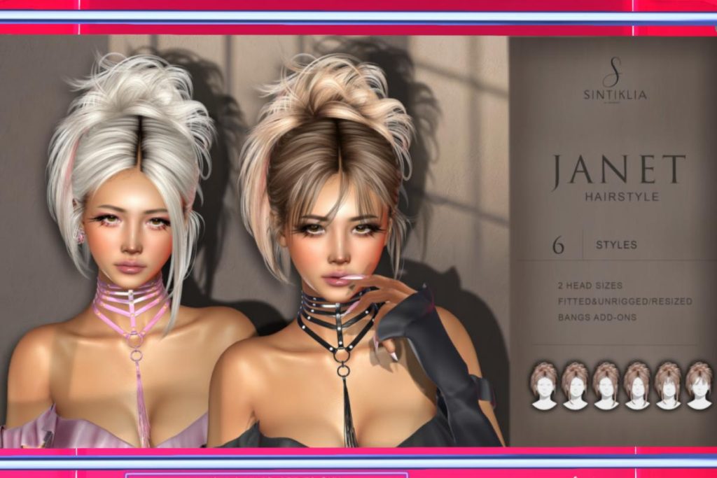Janet Hair, L$350 each/L$750 FP