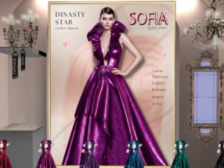 Dinasty Star Gown - Erika/Inithium/Legacy/Maitreya/Reborn/+mods, L$325 each/L$1150 FP