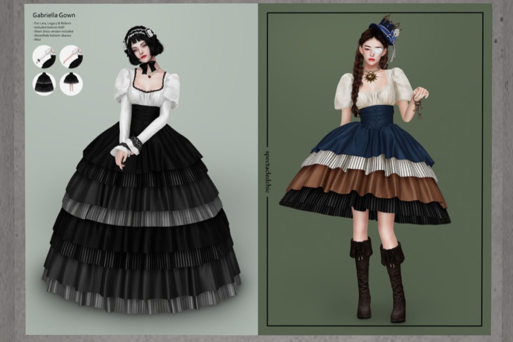 Gabriella Gown - Legacy/Maitreya/Reborn, L$599 each/L$1499 FP