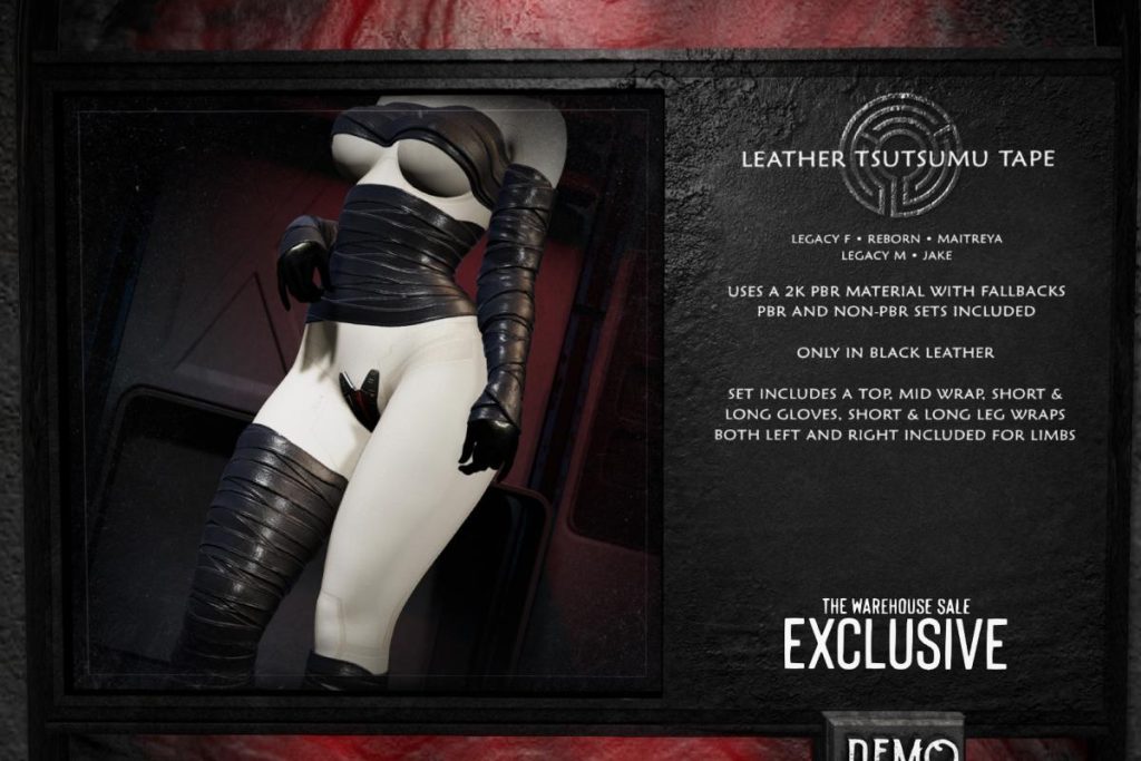 Leather Tsutsumu Tape - Jake/Legacy F+M/Maitreya/Reborn, L$428