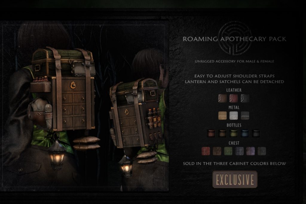 Roaming Apothecary Pack, L$395 each