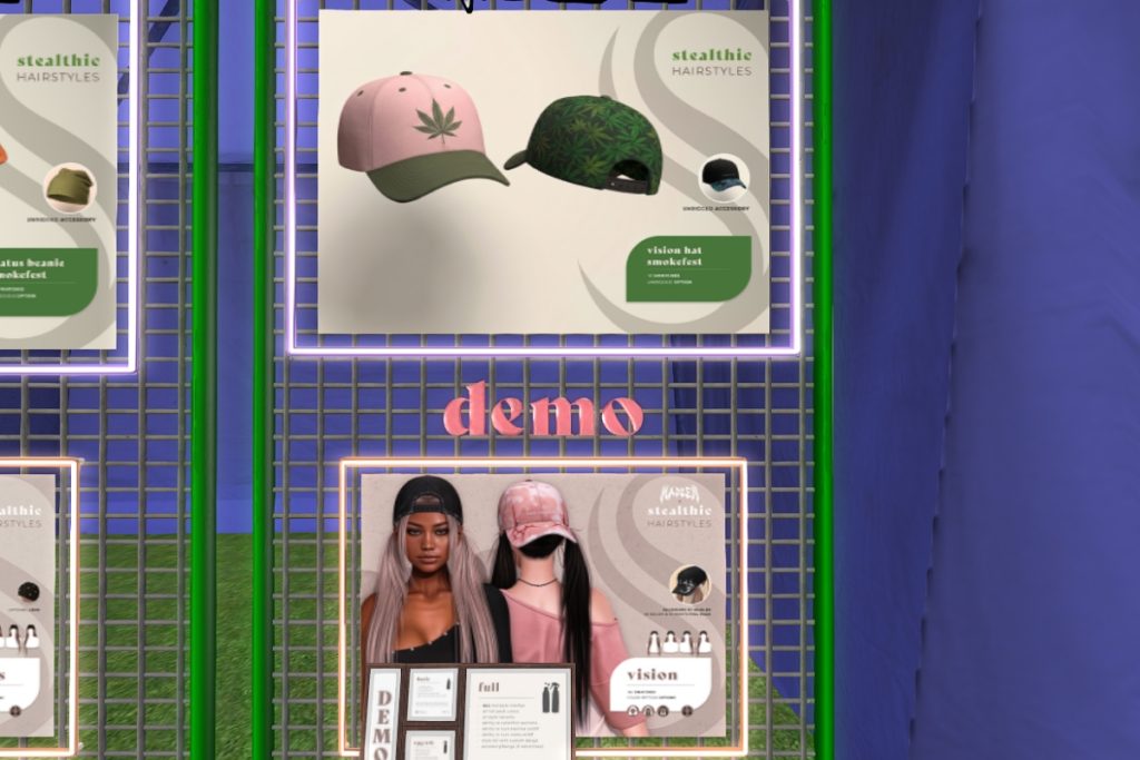 Vision Hat, L$249 | Vision Hair, L$199-L$399 each/L$598 FP