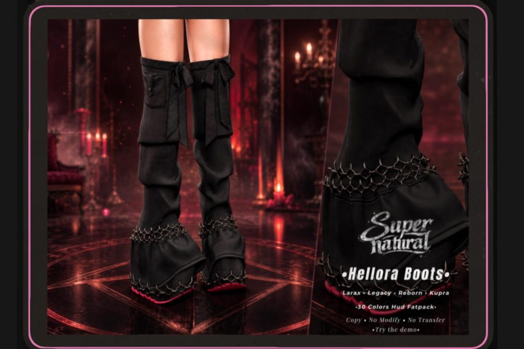 Hellora Boots - Inithium/Legacy/MaitreyaX/Reborn, L$188 each/L$888 FP