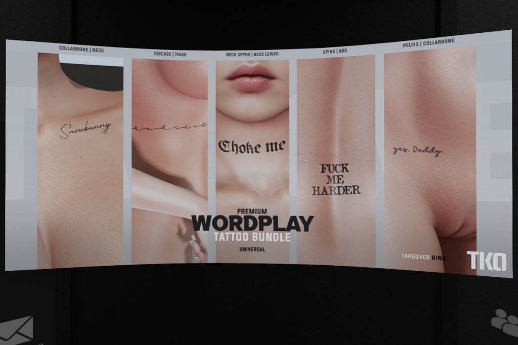 Wordplay Tattoo Bundle - BOM, L$399