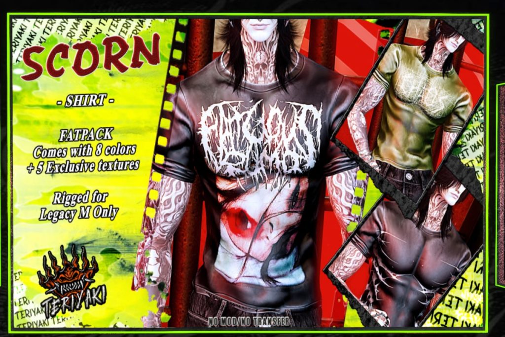 Scorn Shirt - Legacy/+mods, L$249 each/L$999 FP