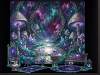 Fantasy Cosmo - FirePot/Table/Elf/Throne/Plant/Fountain/Elf/Bench/Lantern - L$75 - L$135 each