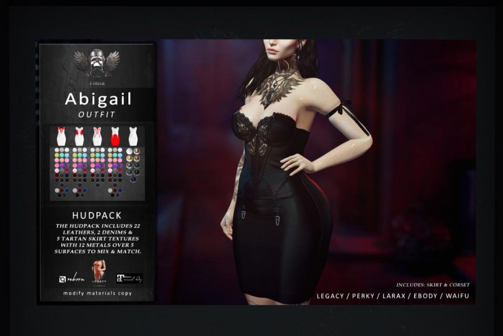 Abigal Outfit - Legacy/MaitreyaX/Reborn/+mods, L$325 each/L$1599 FP