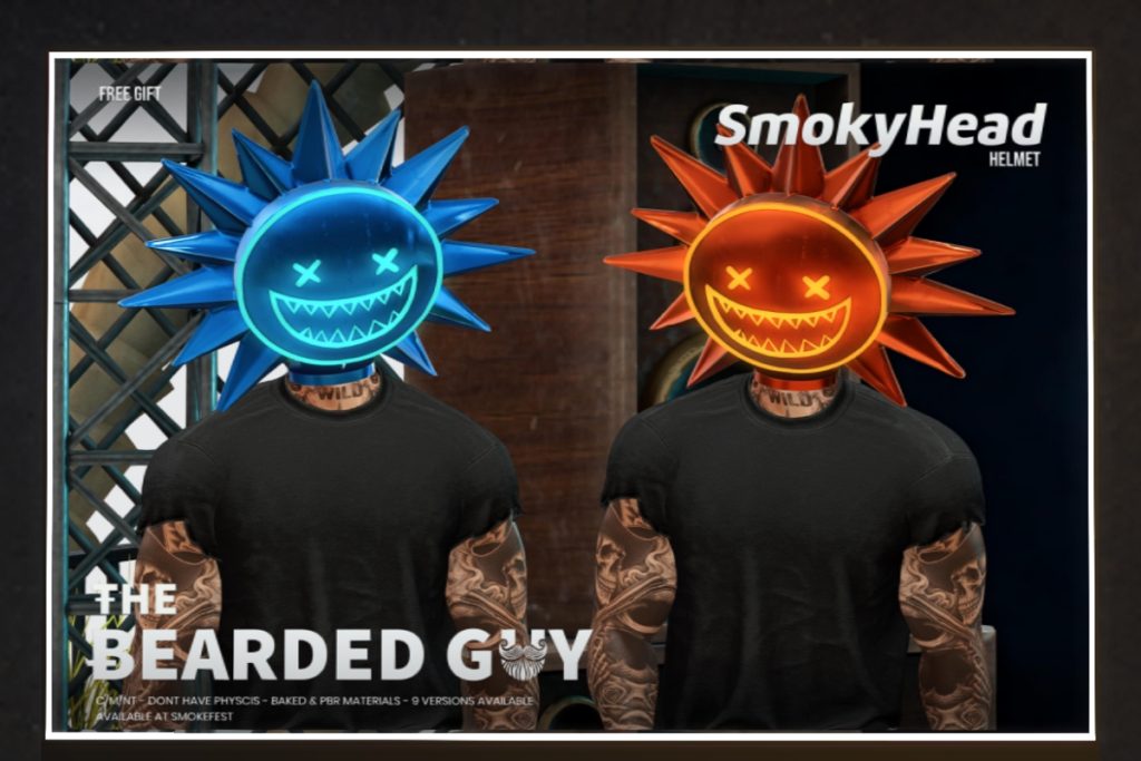Smokey Head Helmet, L$FREE GIFT