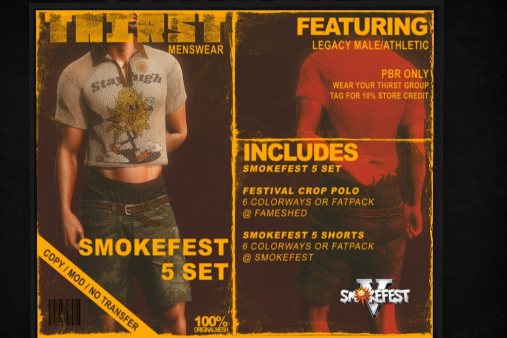 Smokefest 5 Set - Legacy/+mods, L$250 each/L$1250 FP