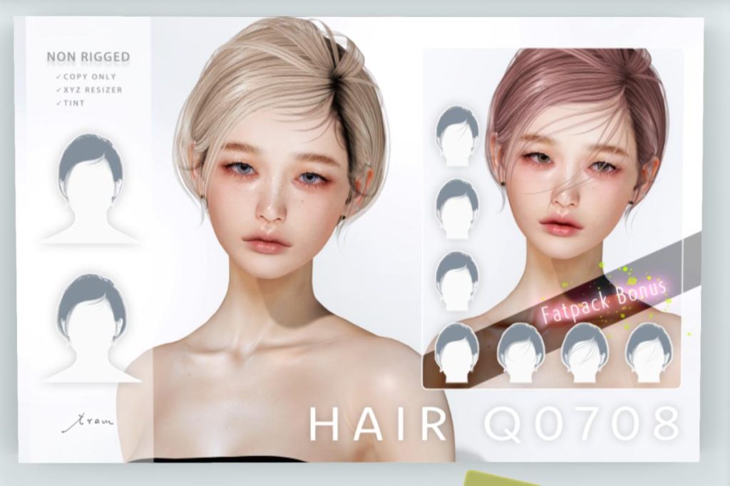 Hair Q0708, L$388 each/L$688 FP