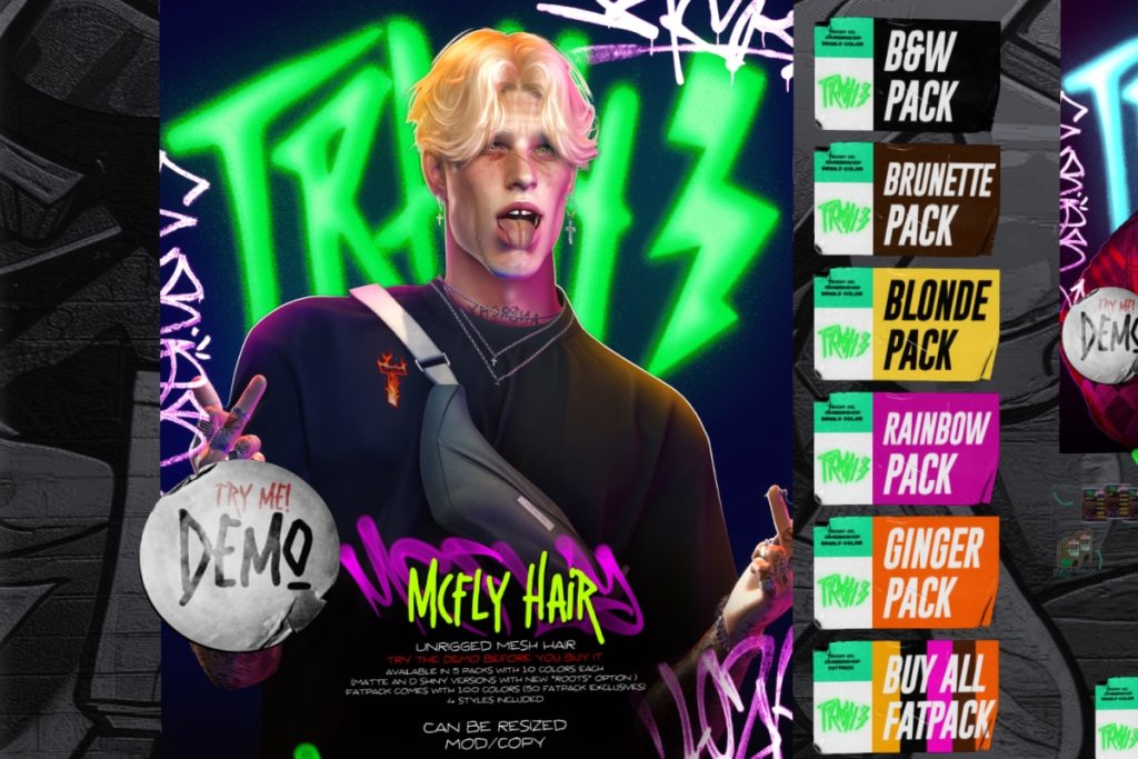 McFly Hair, L$249 each/L$1000