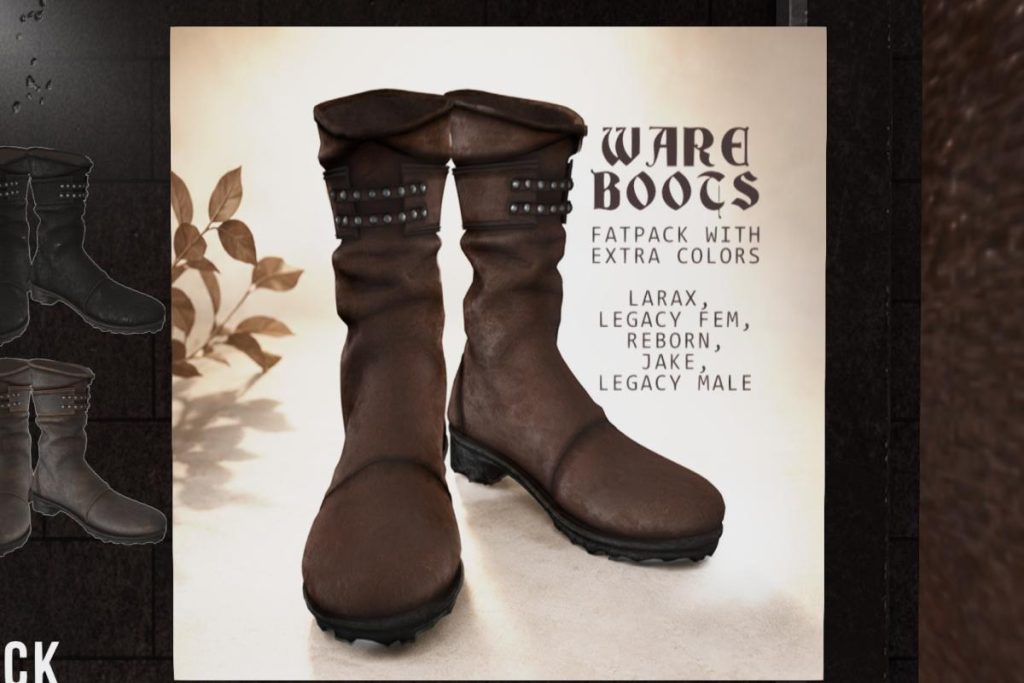 Ware Boots - Jake/Legacy F+M/MaitreyaX/Reborn, L$166 each/L$553 FP