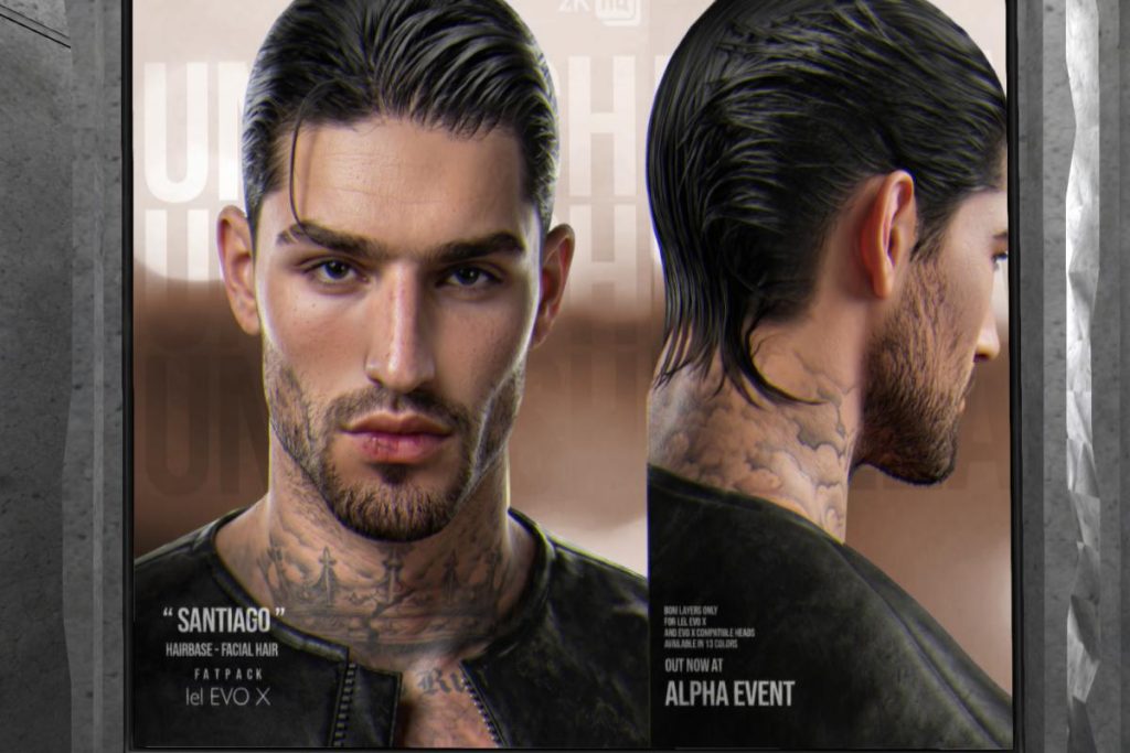 Santiago Hairbase &amp; Facial Hair - EvoX, L$300 each
