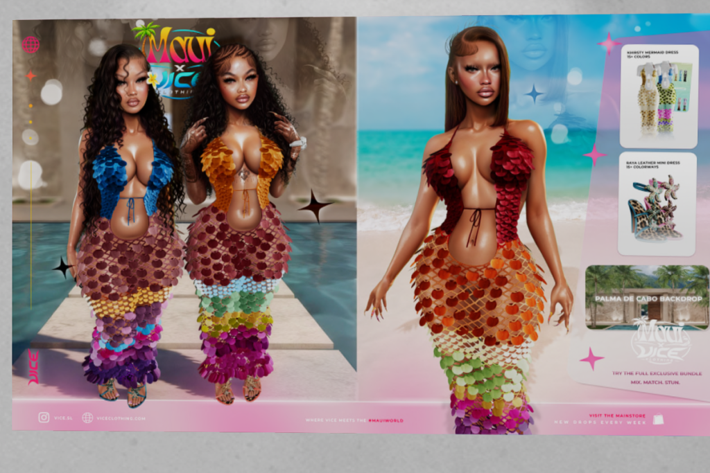 Khristy Mermaid Dress, Body sizes not listed, L$350 each/L$1299 FP