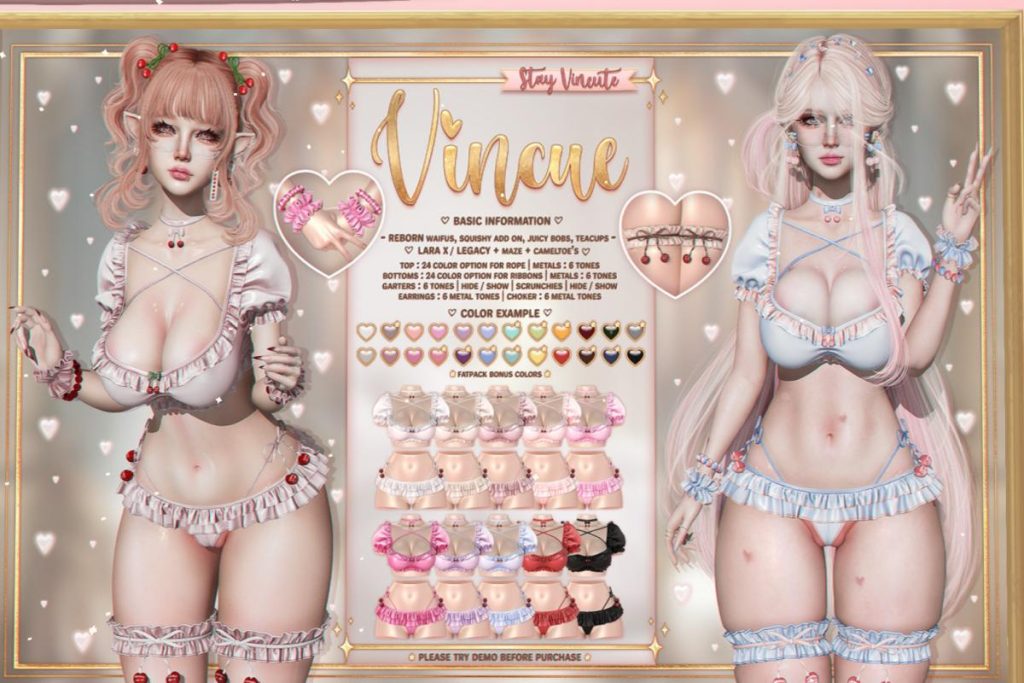 Cherrie Outfit - Legacy/MaitreyaX/Reborn/+mods, L$199-L$319 each/L$799-L$1279 each FP