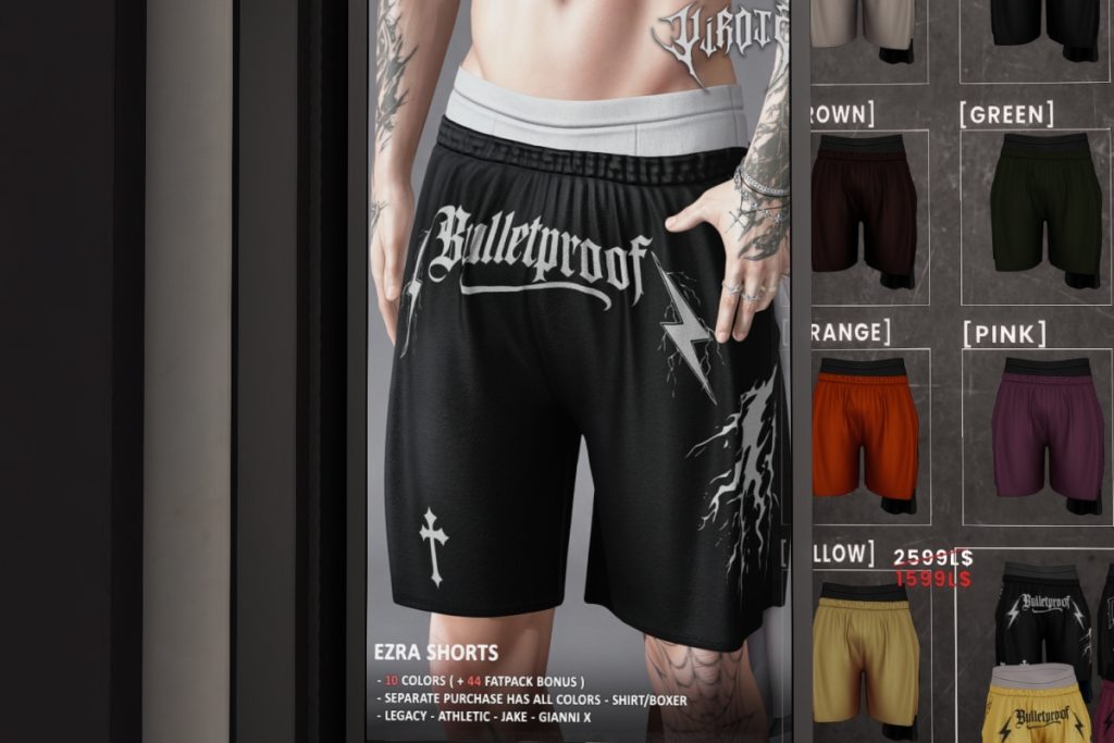 Ezra Shorts - GianniX/Jake/Legacy/+mod, L$389 each/L$899 FP