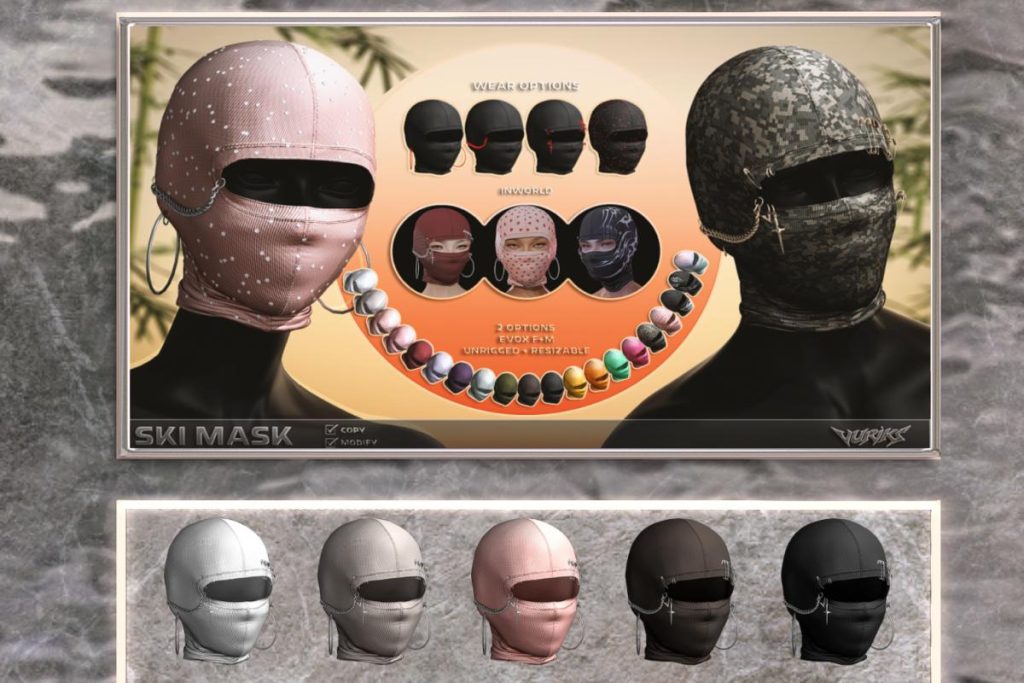 Ski Mask, L$349 each/L$749 FP