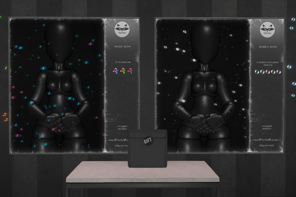 Music and Bubble Auras, L$299 each