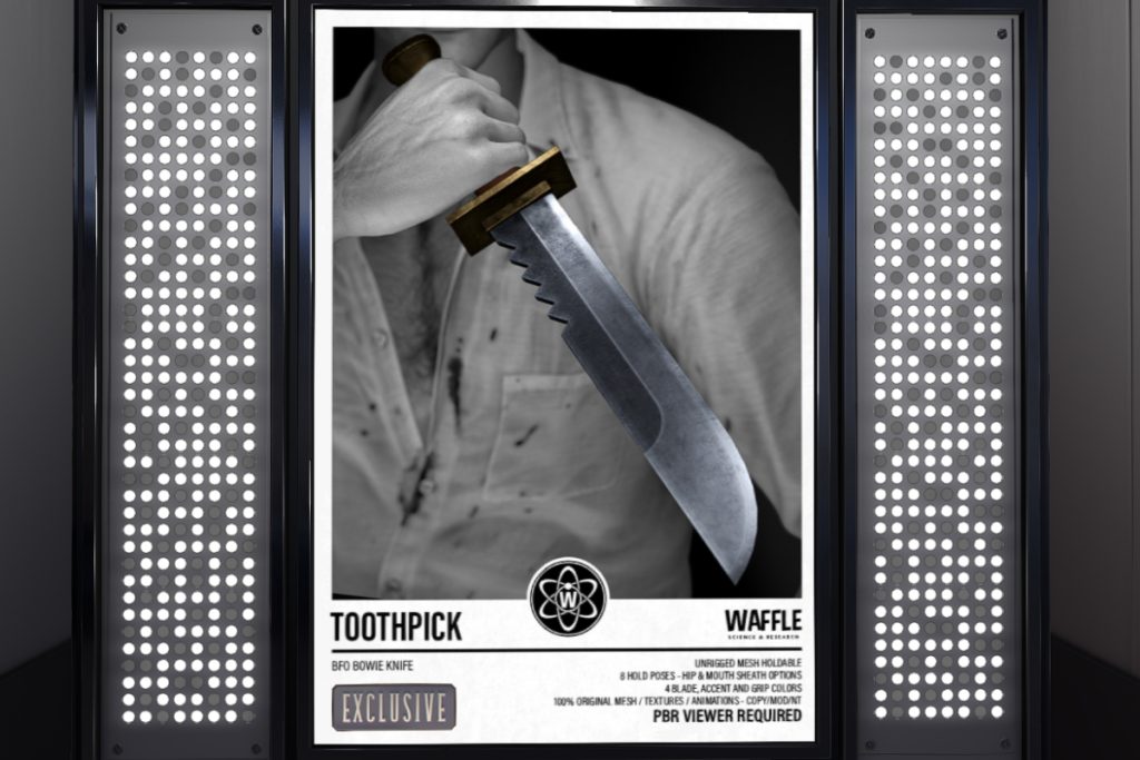 Toothpick BFO Bowie Knife Holdable, L$350