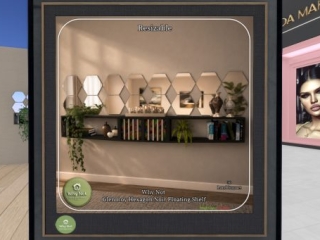 Glenmoy Hexagon Noir Floating Shelf, L$266