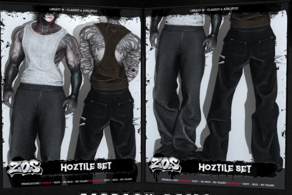 Hoztile Top and Pants - Legacy/+mods, L$300 each/L$1200 FP