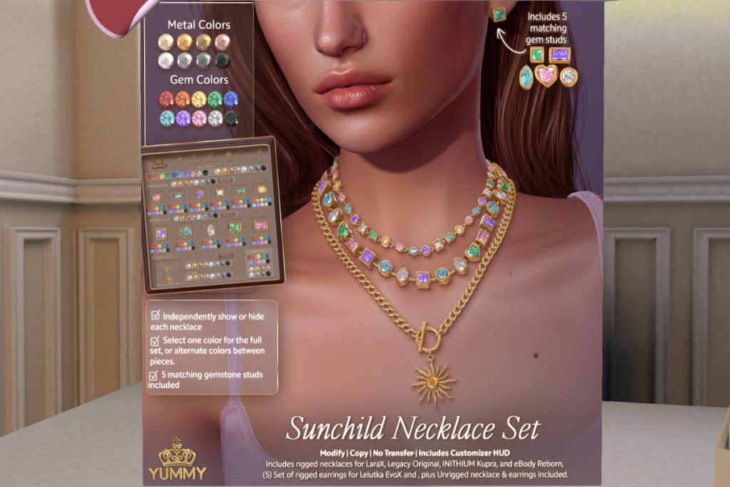 Sunchild Necklace Set - Inithium/Legacy/MaitreyaX/Reborn, L$388