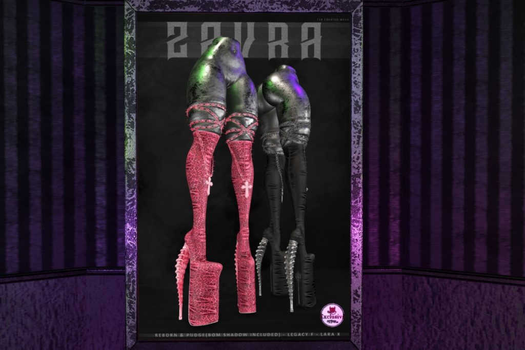 Zavra Boots - Legacy/MaitreyaX/Reborn/+mods, L$349 each/L$1899 FP