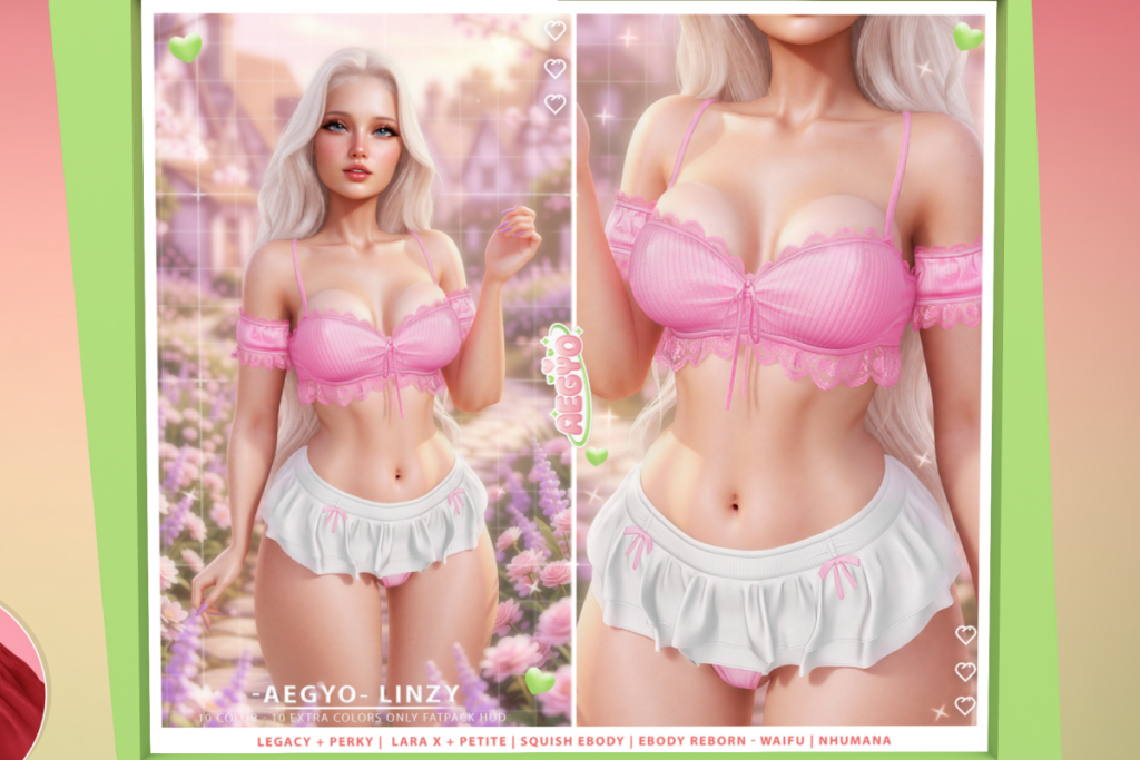 Linzy Top &amp; Skirt - Legacy/MaitreyaX/Nhumana/Reborn/+mods, L$198 each/L$998 FP