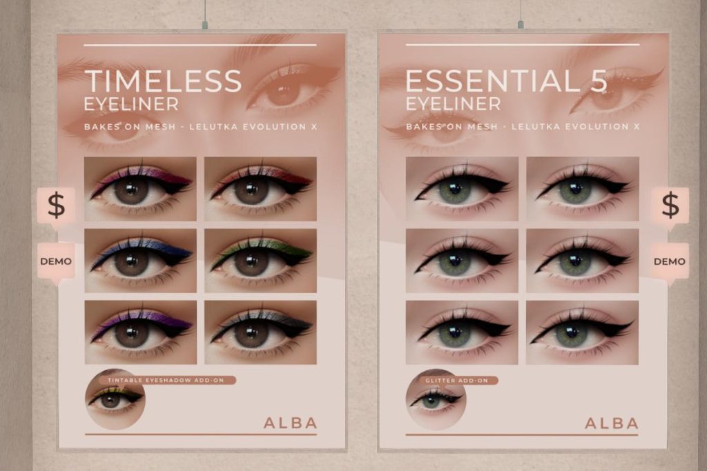 Timeless &amp; Essential 5 Eyeliner - Evo X, L$199 each
