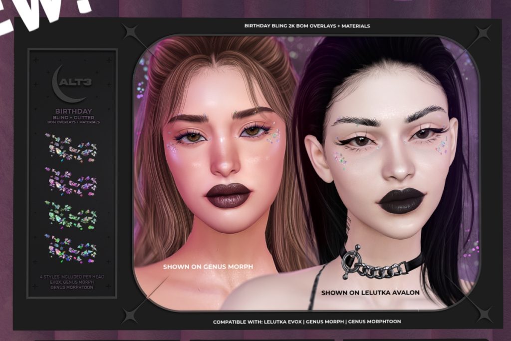 Birthday Bling Face Glitter - EvoX/Genus Morph/Genus MorphToon, $50 each