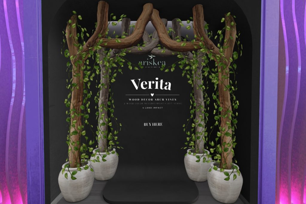 Verita Wood Decor Arch Vines, L$399