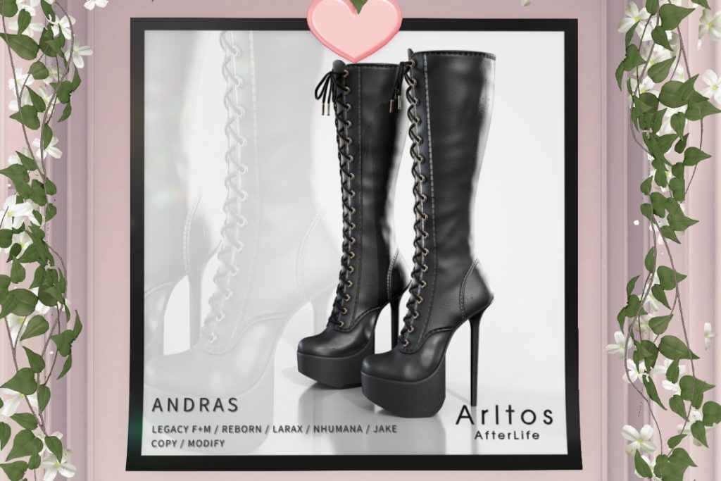 Andras Boots - Jake/Legacy F+M/MaitreyaX/Nhumana/Reborn, L$199 each/L$479 FP