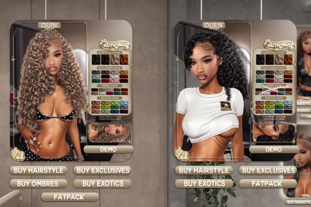 Quin and Quen Hairs - EvoX/Genus, L$199-L$400 each/L$649-L$849 each FP