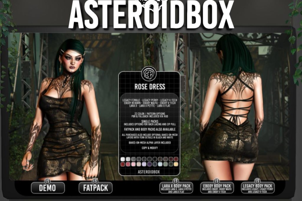 Rose Dress - Legacy/MaitreyaX/Reborn/+mods, L$288 each/L$1888 FP