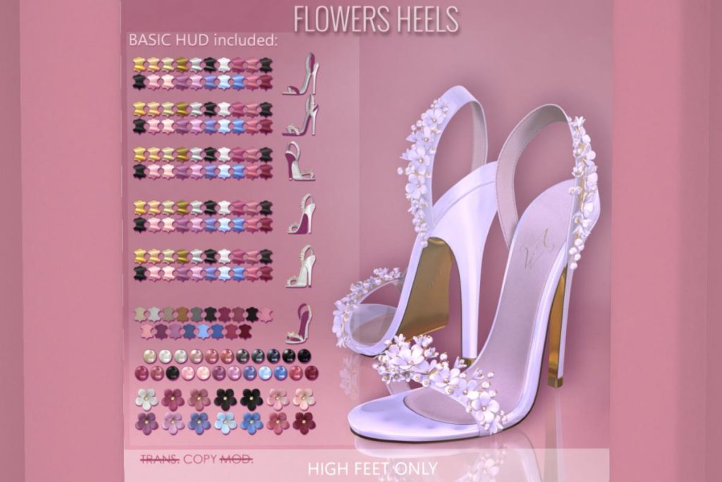 Flowers Heels - Legacy/MaitreyaX/Reborn, L$388 each