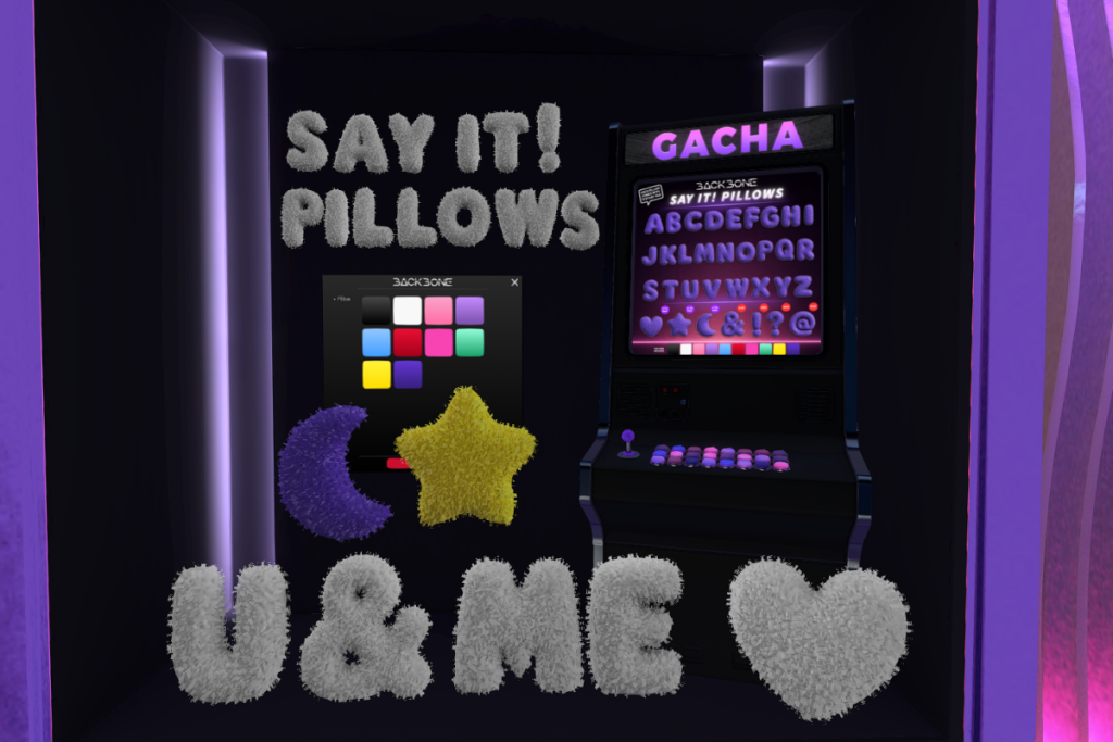 Say It! Pillows Gacha. L$79 per play