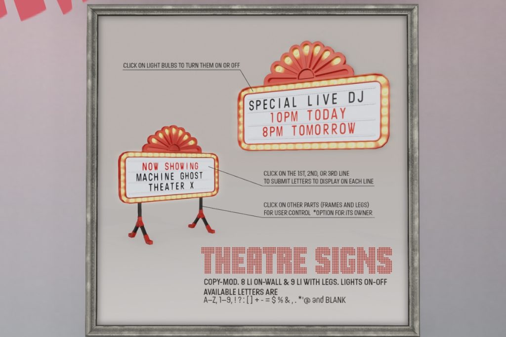 Theatre Signs, L$50