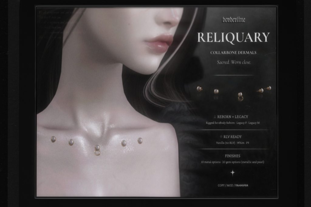 Reliquary Studs Collarbone Dermals - Legacy/Reborn, L$399