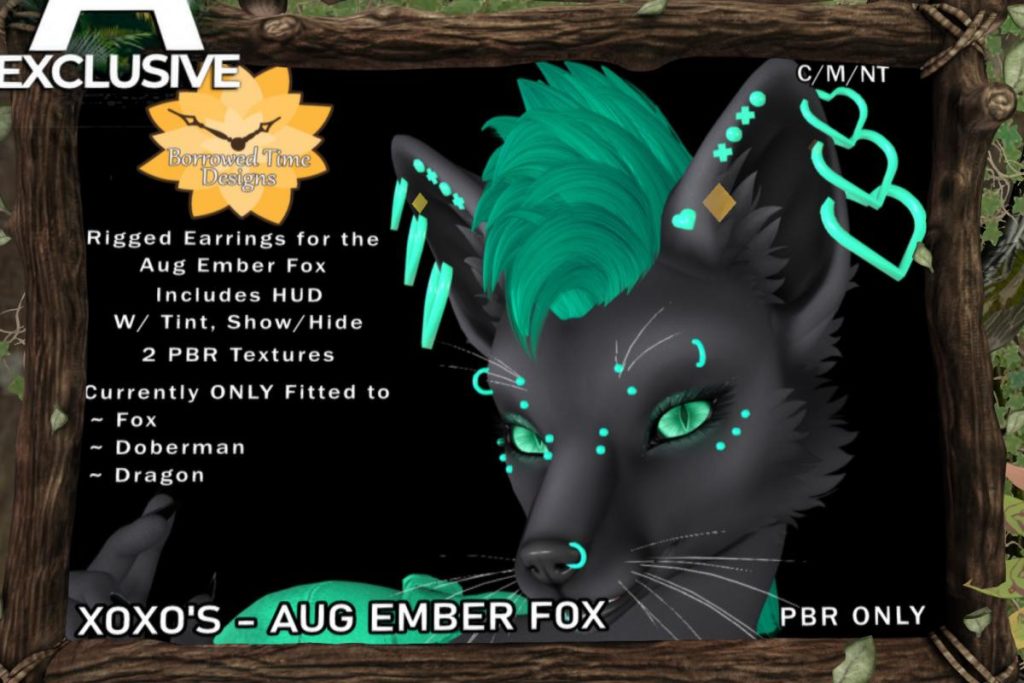 Xoxo's Earrings - August Ember Fox Ears, L$250