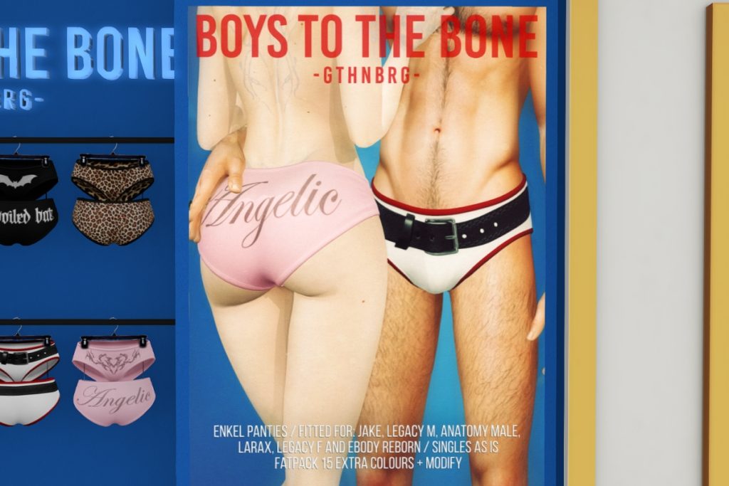 Enkel Panties - Anatomy/Jake/Legacy F+M/MaitreyaX/Reborn, L$50 each/L$555 FP