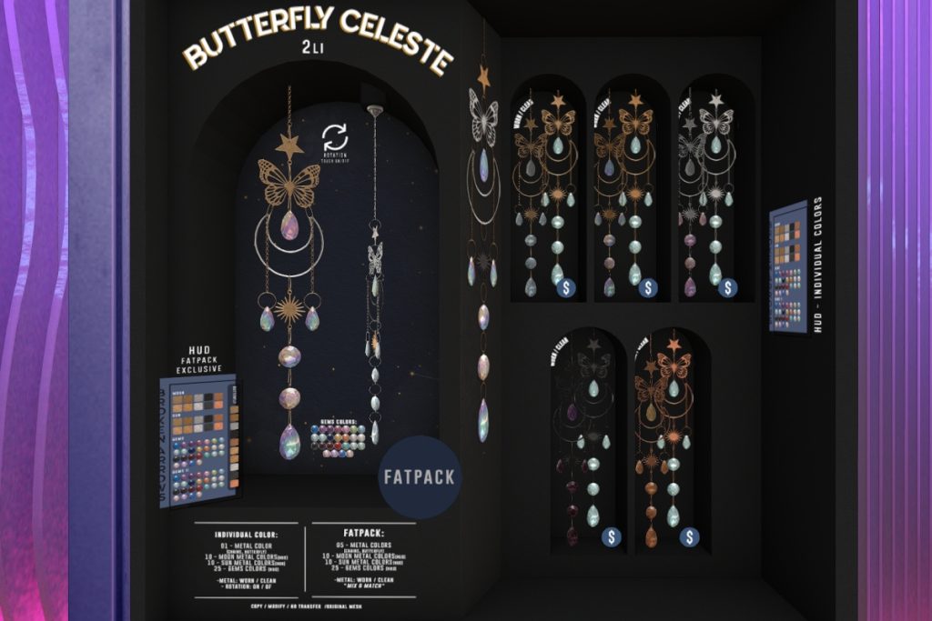 Butterfly Celeste Decor, L$179 each/L$489 FP