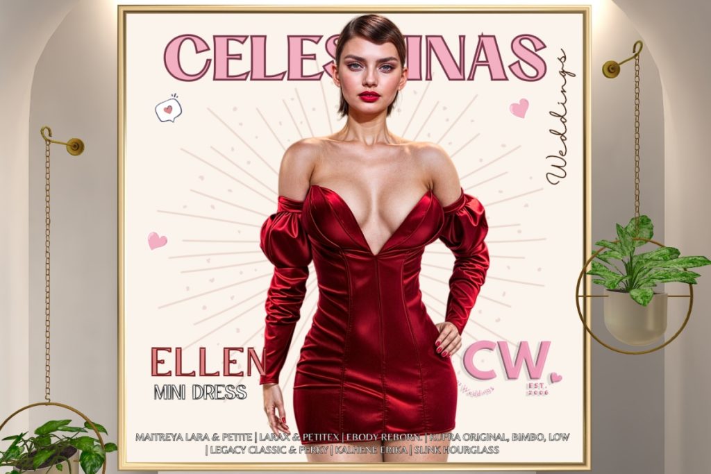 Ellen Mini Dress - Erika/Hourglass/Inithium/Legacy/Maitreya/Reborn/+mods, L$200 each/L$550 FP