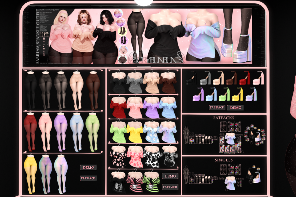 Sabrina Sparkle Outfit - Reborn/+mod, L$275-L$485 each/L$1500-L$2995 each FP