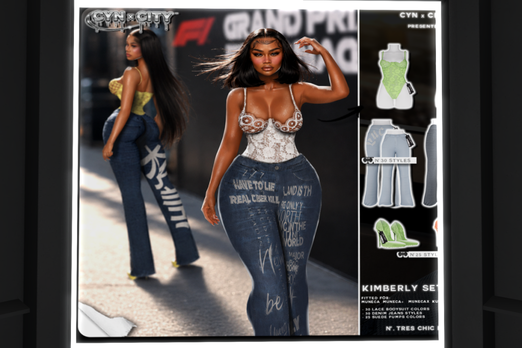 Kimberly Bodysuit, Jeans &amp; Pumps - Inithium/Legacy/Reborn/Yentements/+mods, L$315 each/L$1099 each FP