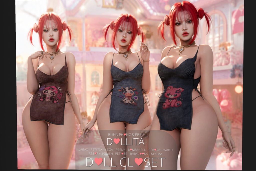 Dollita Dress - Legacy/MaitreyaX/Nhumana/Reborn/+mods, L$599 each/L$1999 FP