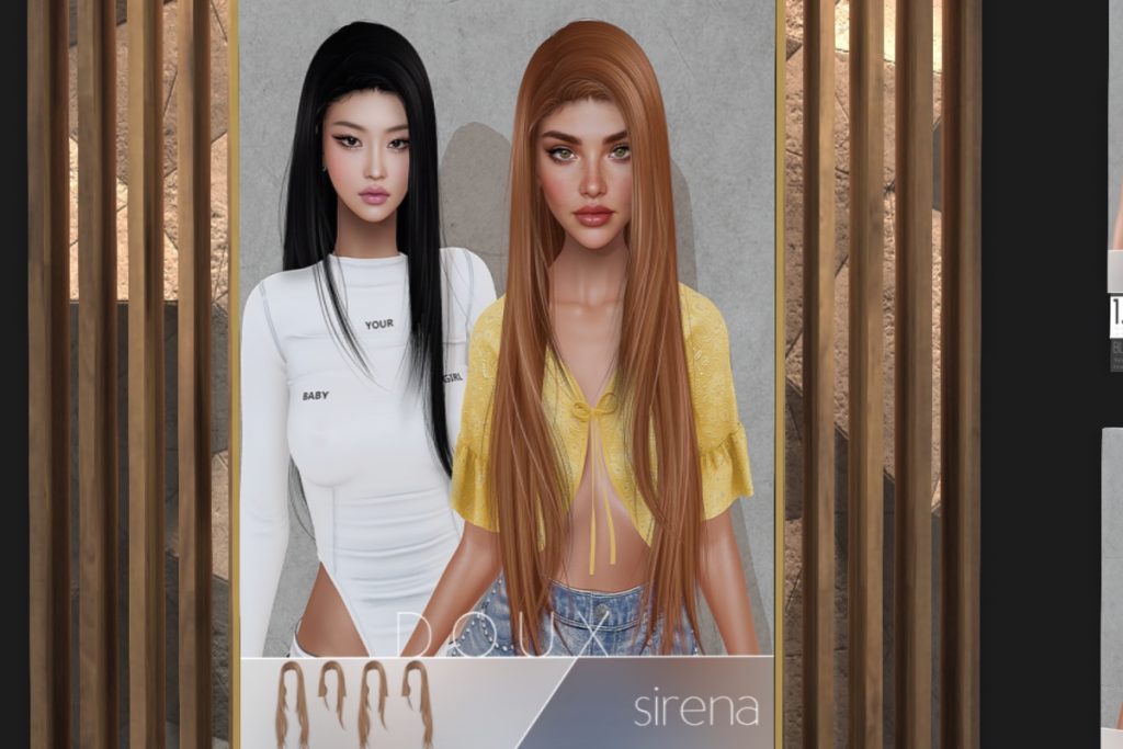 Sirena Hairstyle, L$400 Basic Pack/L$175 Deluxe HUD/L$525 FP