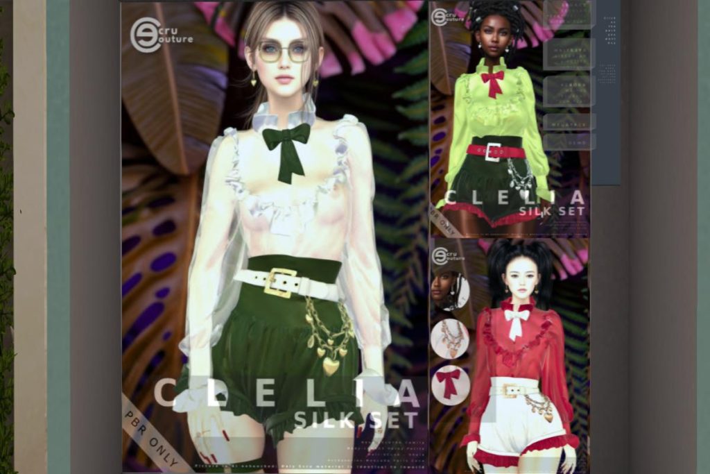 Clelia Silk Set - Legacy/MaitreyaX/Reborn/+mods, L$488 each/L$988 FP