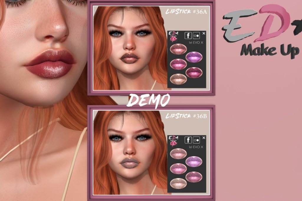 Lipstick #36A - EvoX, L$149 | Lipstick #36B - EvoX, L$149