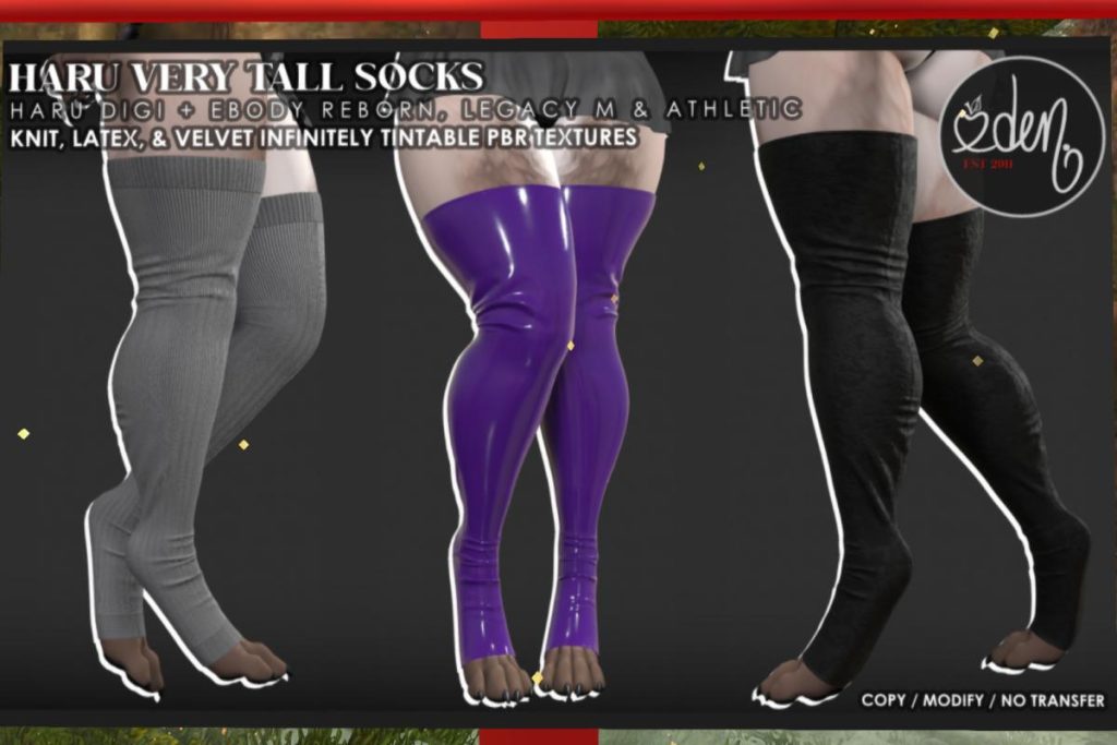Haru Very Tall Socks - See AD for Fits, L$349